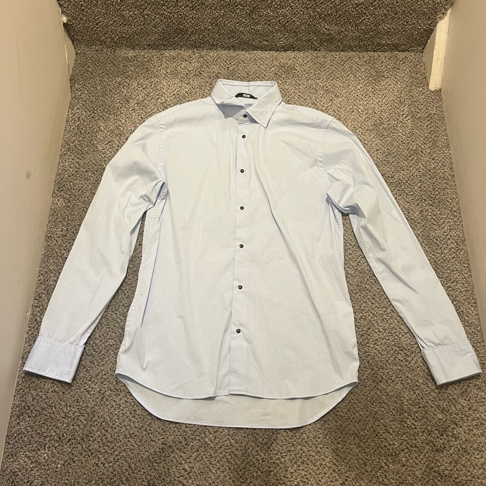 Ari Light Blue Snap Button Shirt Men’s Size 16/41